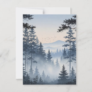 Pine Forest watercolor Postcard