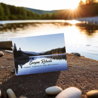 Pine forest watercolor Your Photo Landscape Business Card