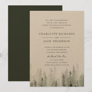 Pine Forest Wedding Invitation
