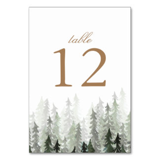 Pine Forest Wedding Table Number