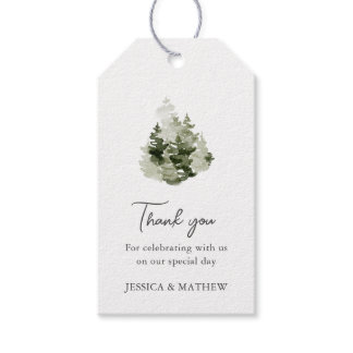 Pine Forest Wedding Thank You Gift Tags