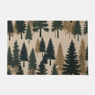 Pine Forest Welcome Mat – A Cozy Winter Greeting
