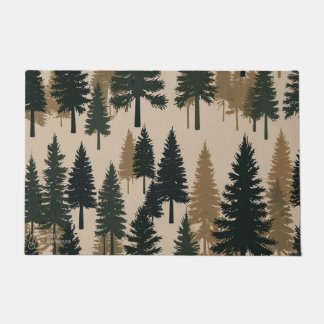 Pine Forest Welcome Mat – A Cozy Winter Greeting