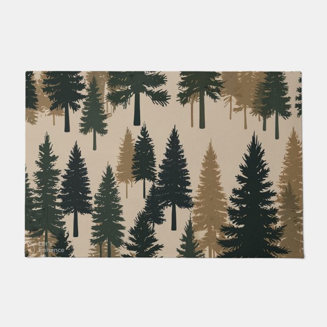 Pine Forest Welcome Mat – A Cozy Winter Greeting (Front)