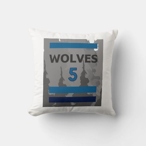 Pine forest with anthony edwards number throw pillow
