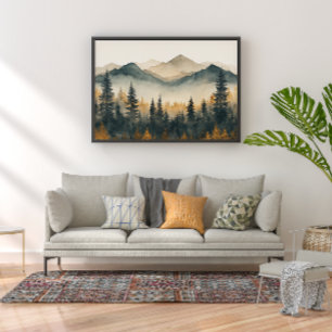 Pine Forest Zen Minimalist Wall Art