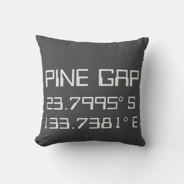 Pine Gap Latitude Longitude Throw Pillow (Front)
