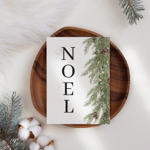 Pine Garland Noel Business Christmas Holiday Card