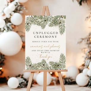 Pine & Gold Christmas Foliage Unplugged Ceremony Foam Board