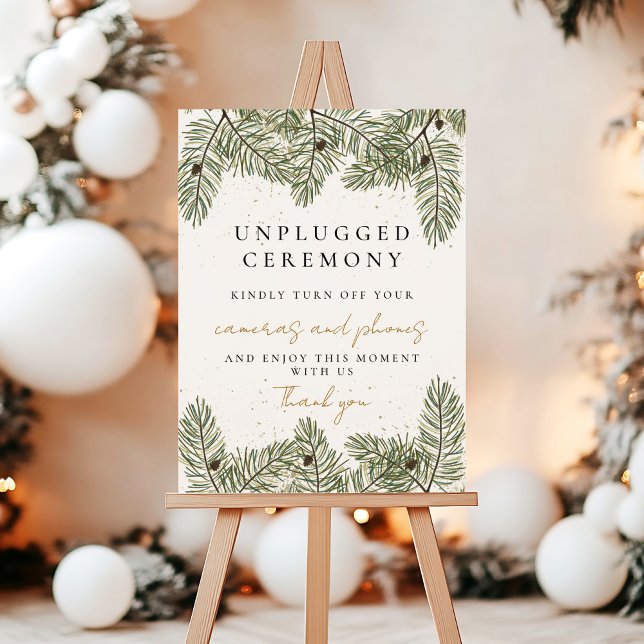 Pine & Gold Christmas Foliage Unplugged Ceremony Foam Board (Creator Uploaded)