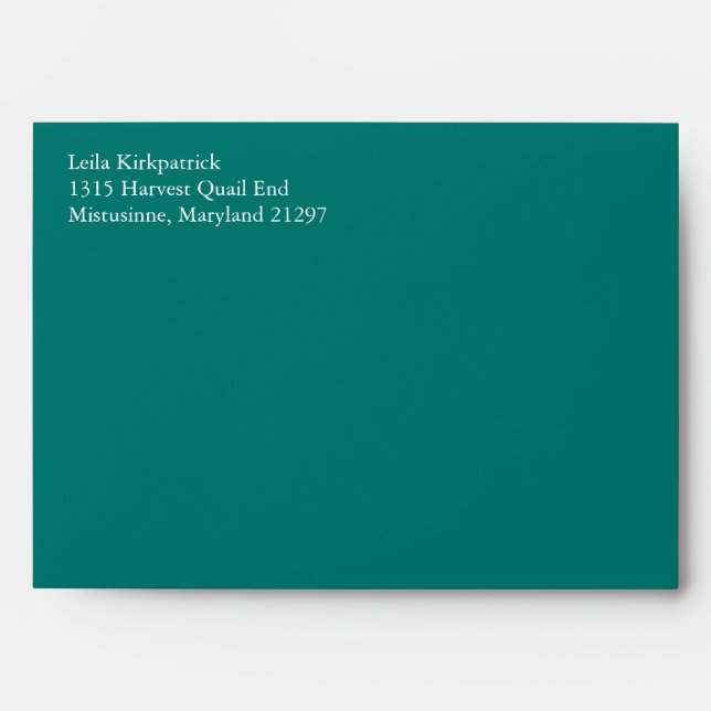 Pine Green A7 5x7 Envelopes With Return Address (Front)
