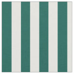 Pine Green and White Vertical Stripes Fabric