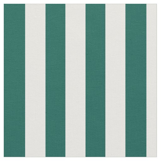Pine Green and White Vertical Stripes Fabric