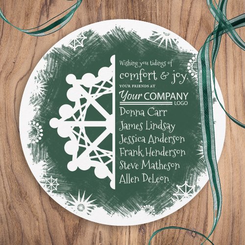 Pine Green Burgundy Business Holiday Card