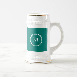 Pine Green High End Colored Monogrammed Beer Stein