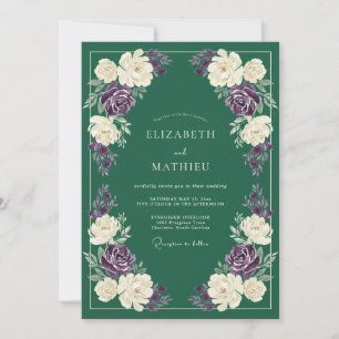Pine Green Prestigious Winter Wedding Invitation