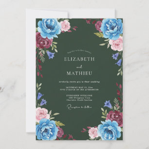 Pine Green Sumptuous Winter Wedding Invitation