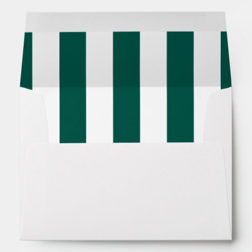 Pine Green  White Vertical Stripes Envelope