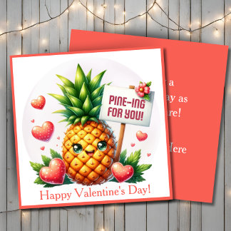 Pine-ing For Cute Happy Valentine's Day Custom Holiday Card