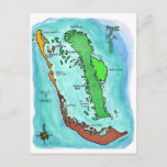 Pine Island Sanibel Captiva Islands Florida Map Postcard