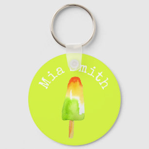 Pine Lime popsicle pop art cute food Keychain