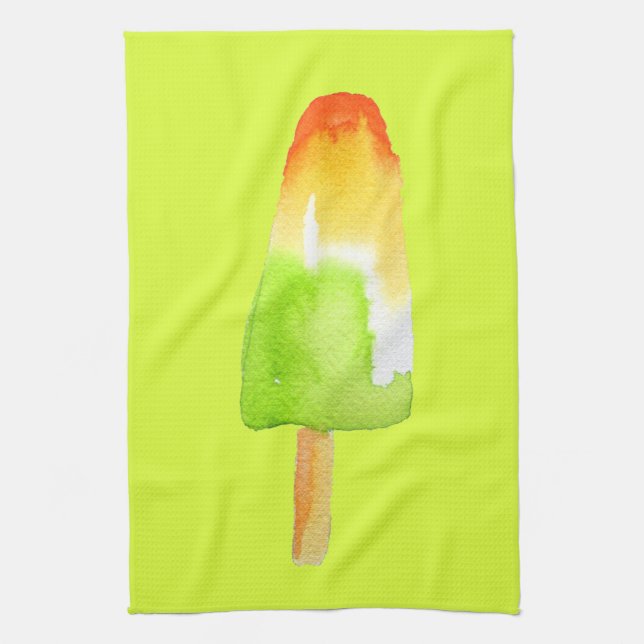 Pine Lime popsicle pop art cute food Kitchen Towel (Vertical)