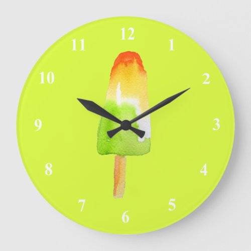 Pine Lime popsicle pop art cute food Large Clock