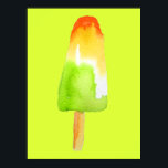 Pine Lime popsicle pop art cute food Poster<br><div class="desc">Cute pine lime ice-block popsicles watercolor illustration. For popsicle lovers everywhere. Cute Summer design. Pop art pink and girly. Foodie art.</div>