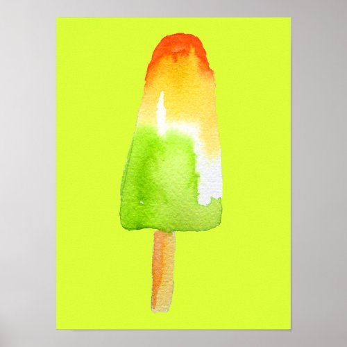 Pine Lime popsicle pop art cute food Poster