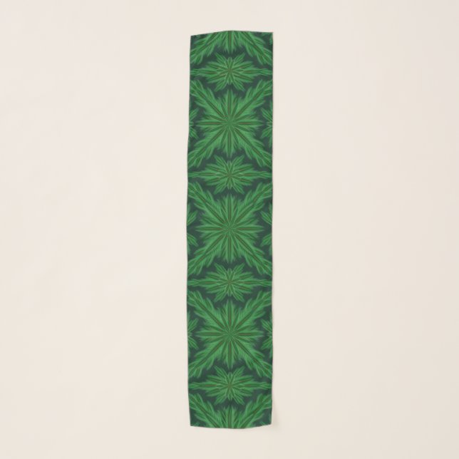 Pine Mandala Forest Chiffon Scarf (5 Sizes) (Front)