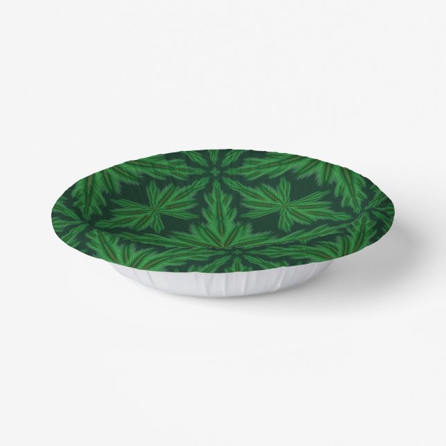 Pine Mandala Forest Paper Bowls (Angled)