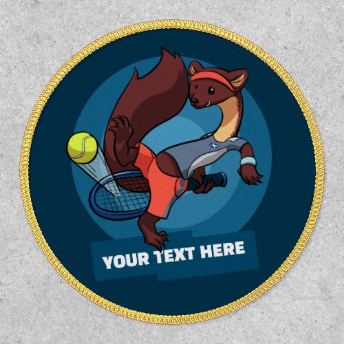Pine Marten Add Your Text Tennis Trick Shot Design Patch
