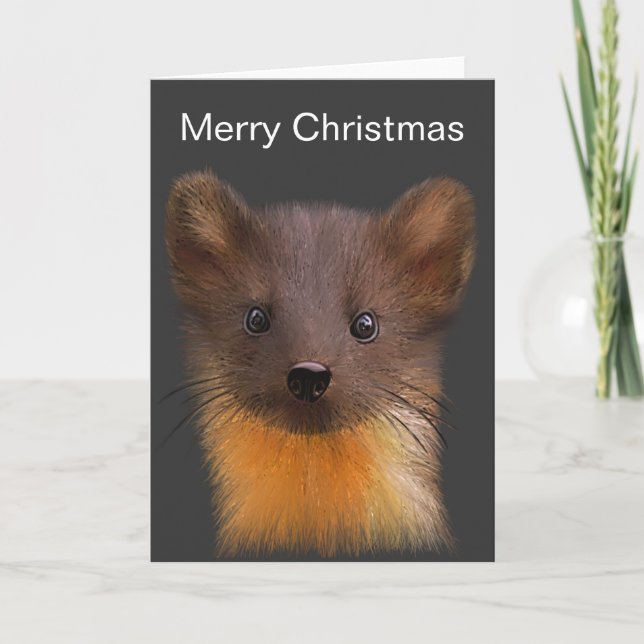 Pine Marten Christmas Card (Front)