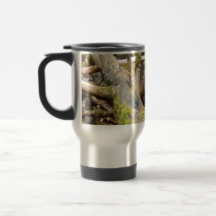 Pine Marten Wild Mammal Tree Log Nature Esthetic Travel Mug