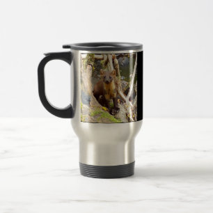 Pine Marten Wildlife Forest Log Woodland Nature Travel Mug