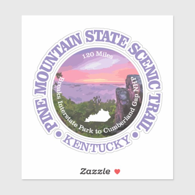 Pine Mountain State Scenic Trail (rd) Sticker (Sheet)