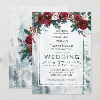 Pine Mountain Winter Wedding Invitation