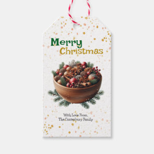 Pine Nature Potpourri Bowl Christmas Gift Tags
