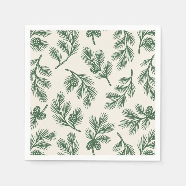 Pine Needle Lane - Pinecone Pattern  Napkins (Front)