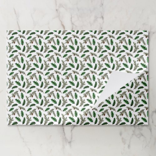 Pine needles and holly leaves paper pad