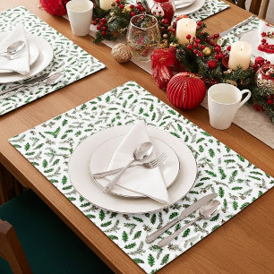 Pine needles and holly leaves paper pad