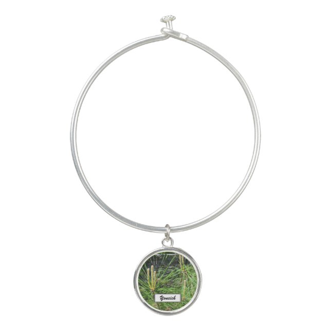 Pine Needles by Kenneth Yoncich Bangle Bracelet (Front)