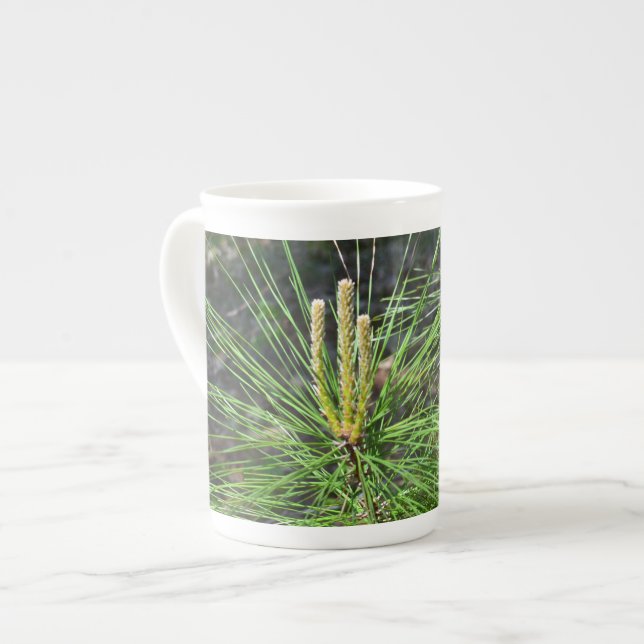 Pine Needles by Kenneth Yoncich Bone China Mug (Front Left)