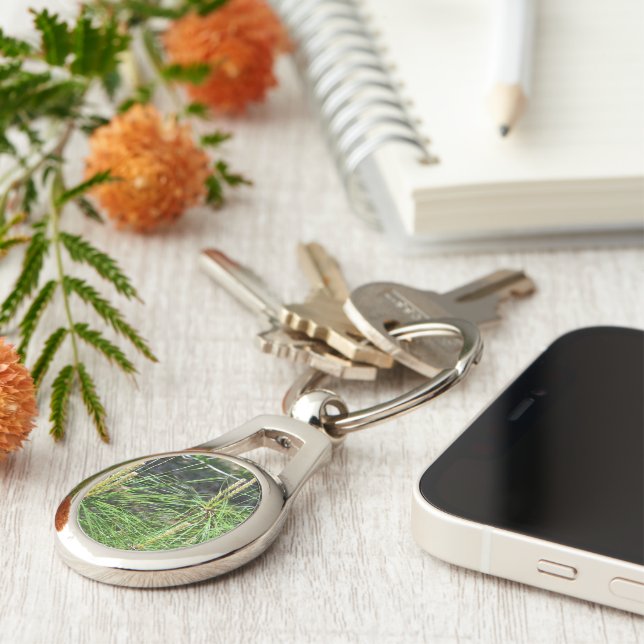 Pine Needles by Kenneth Yoncich Keychain (Side)