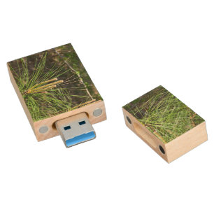 Pine Needles by Kenneth Yoncich Wood USB Flash Drive