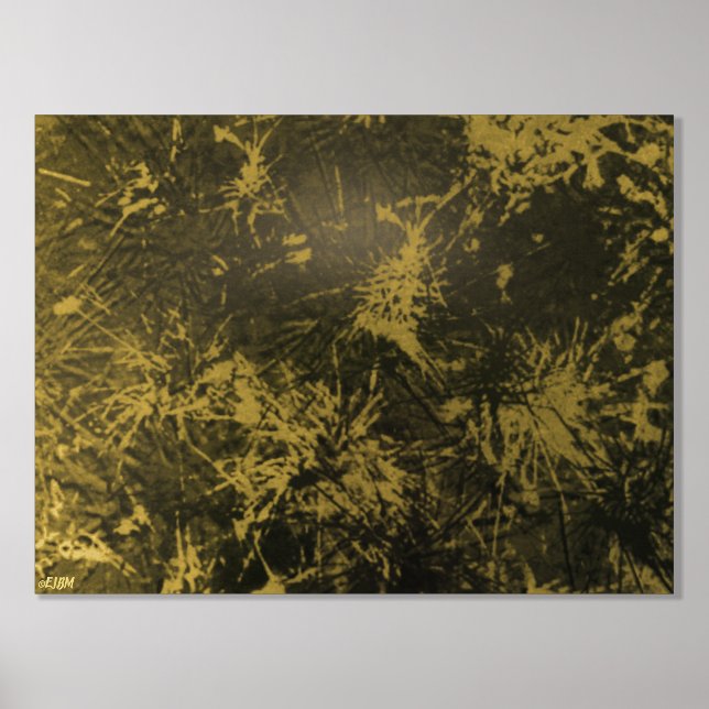 Pine Needles Gold Foil Art Print (Front)