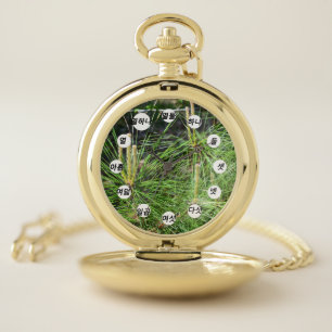 Pine Needles (Korean Face) by Kenneth Yoncich Pocket Watch