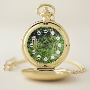 Pine Needles (Mayan Face) by Kenneth Yoncich Pocket Watch