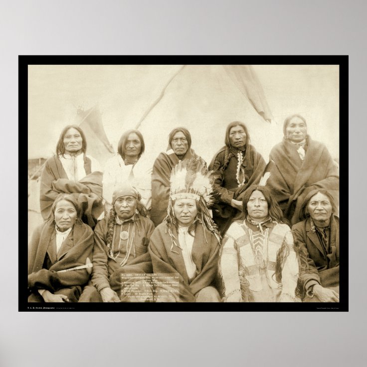 Pine Ridge Agency Indian Chiefs SD 1891 Poster Zazzle