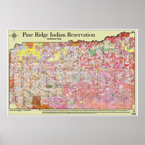 Pine Ridge Indian Reservation Allottment Map Poster